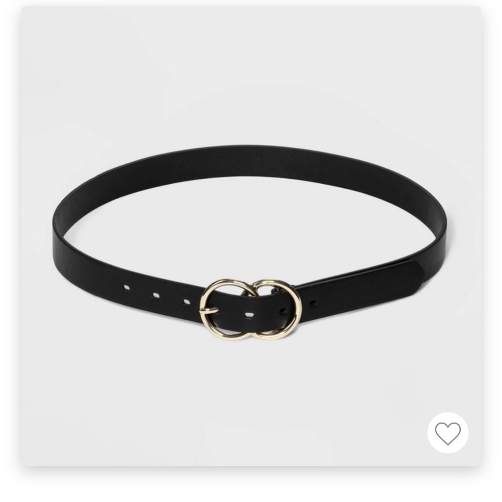 Double circle gold buckle belt
